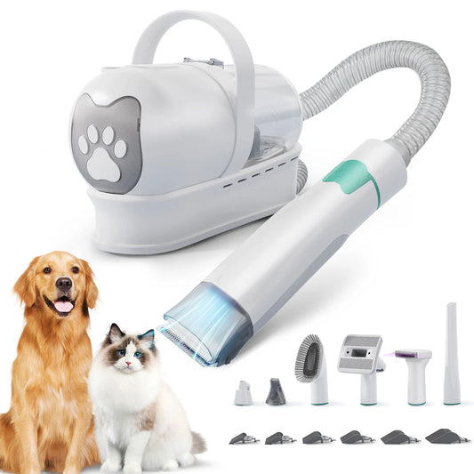 Set Toelettatura 7-in-1 con Aspiratore per Animali Zampamondo