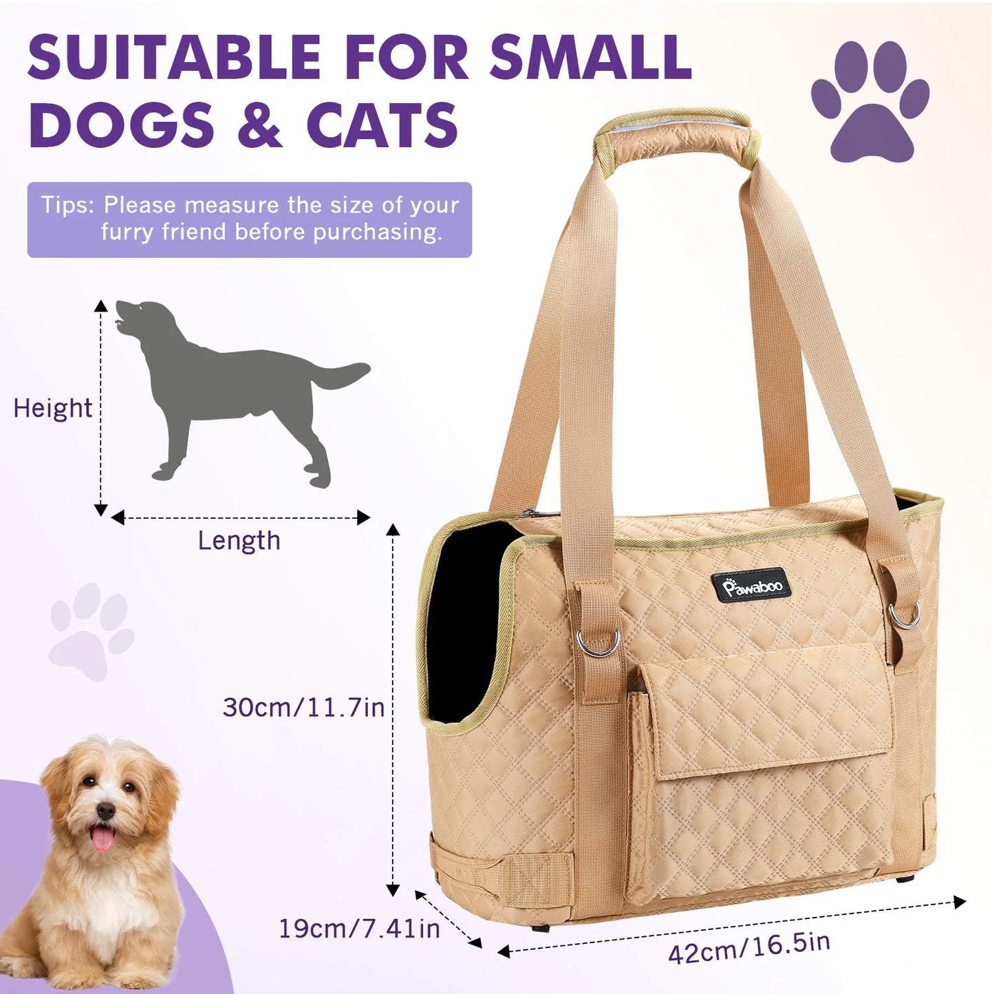 BorsaZampa™ | Borsa Trasporto Cani e Cuccioli Piccoli - Morbida, Leggera e Alla Moda