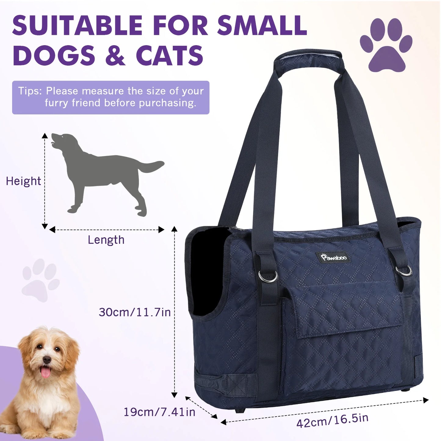 BorsaZampa™ | Borsa Trasporto Cani e Cuccioli Piccoli - Morbida, Leggera e Alla Moda