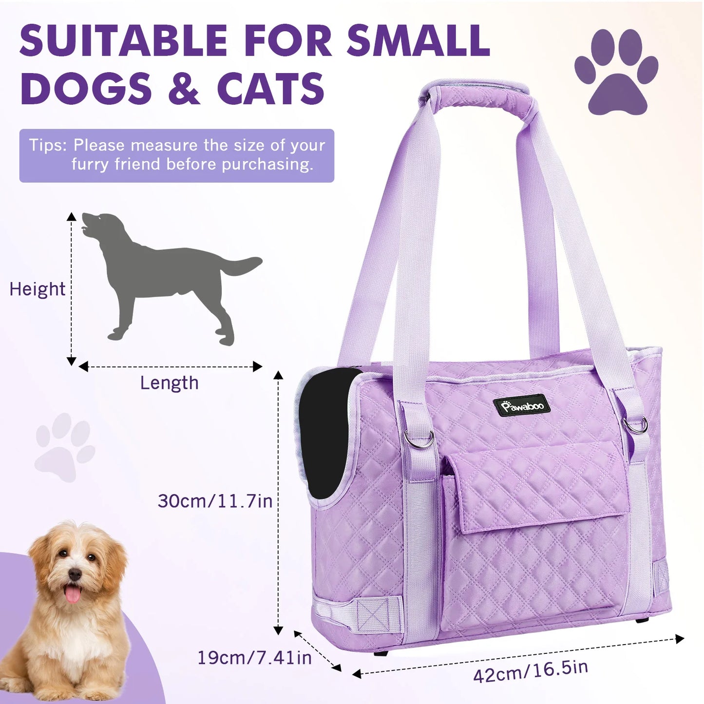 BorsaZampa™ | Borsa Trasporto Cani e Cuccioli Piccoli - Morbida, Leggera e Alla Moda