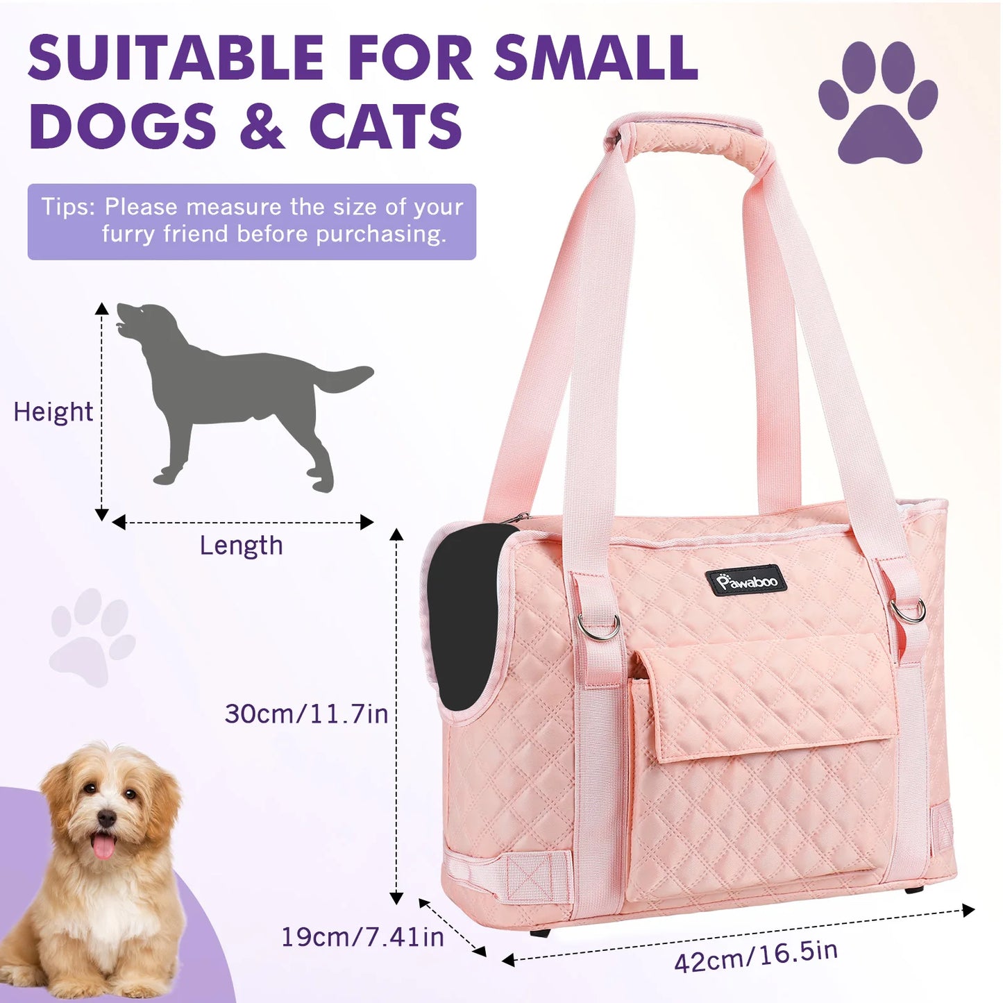 BorsaZampa™ | Borsa Trasporto Cani e Cuccioli Piccoli - Morbida, Leggera e Alla Moda