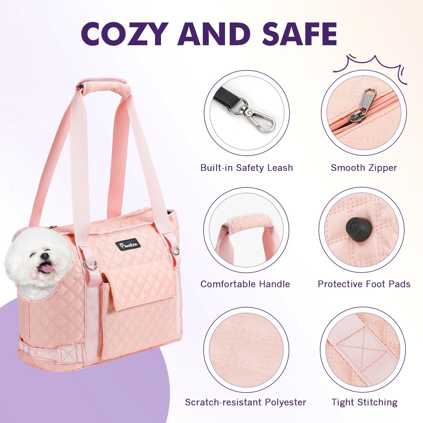 BorsaZampa™ | Borsa Trasporto Cani e Cuccioli Piccoli - Morbida, Leggera e Alla Moda